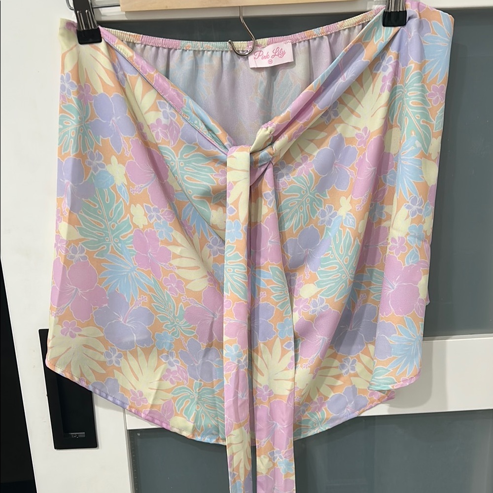 Pink Lily Pastel Tropical Wrap